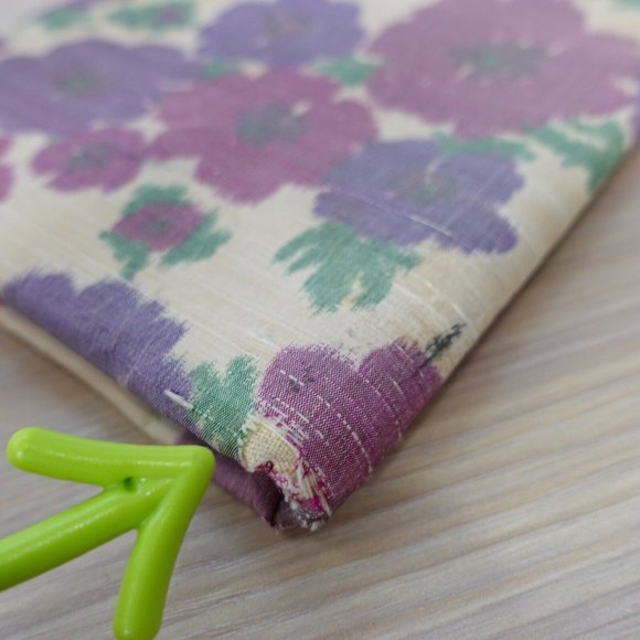 VINTAGE Floral Clutch Purple Neutral Purse Rhinestone Casual‎ Retro 90s Waldman - Picture 11 of 16